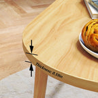 Oval Coffee Table Low Table with 4 Solid Wood Sturdy Legs, Floor Table Desk for Sitting on The Floor, Storage and Living Room Furniture (Natural)