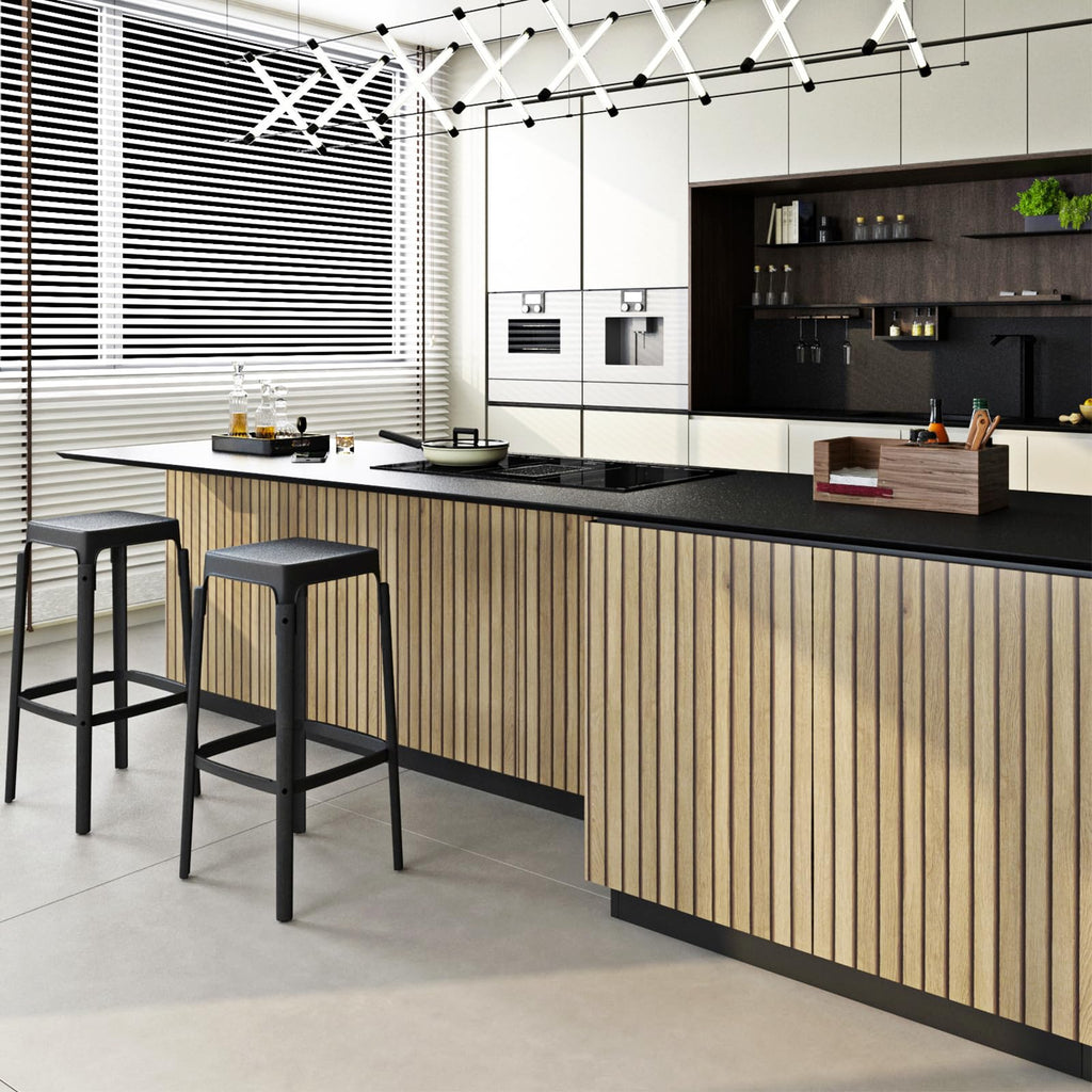 FunStick 24"x200" Wood Slat Peel and Stick Wallpaper Removable Wood Contact Paper Peel and Stick Wood Slats Wall Paper Decor Self Adhesive Vinyl Beadboard Wallpaper for Bathroom Kitchen Cabinets Table