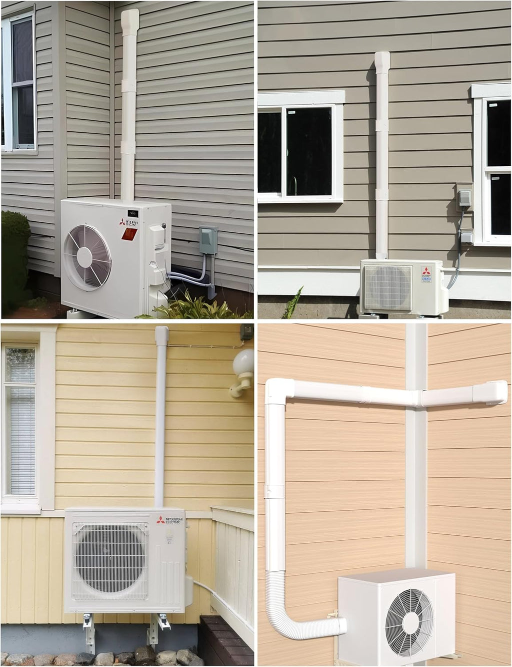 3" 13Ft Mini Split Line Set Cover with Flexible Duct, Upgrade PP Decorative Minisplit Lineset Cover Kit, Paintable for Mini Split, Air Conditioner, Central AC, HVAC and Heat Pumps, White