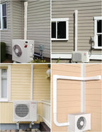 3" 13Ft Mini Split Line Set Cover with Flexible Duct, Upgrade PP Decorative Minisplit Lineset Cover Kit, Paintable for Mini Split, Air Conditioner, Central AC, HVAC and Heat Pumps, White