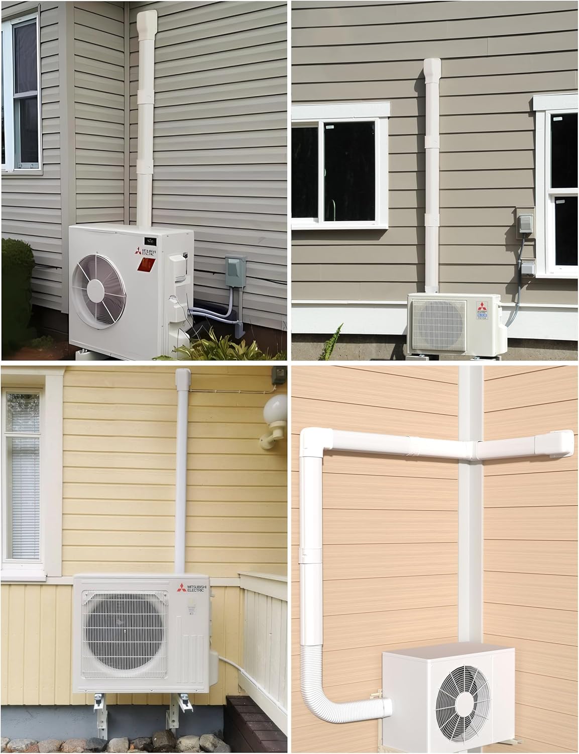 3" 13Ft Mini Split Line Set Cover with Flexible Duct, Upgrade PP Decorative Minisplit Lineset Cover Kit, Paintable for Mini Split, Air Conditioner, Central AC, HVAC and Heat Pumps, White