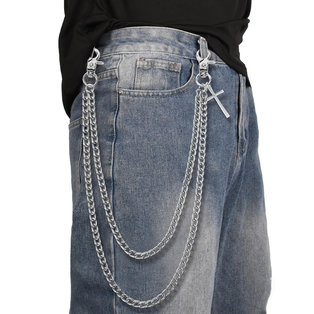 Chaîne Jean pour Hommes Femmes, Chaîne de Portefeuille Gothique à Double Couche pour Jeans, Style Hip Hop