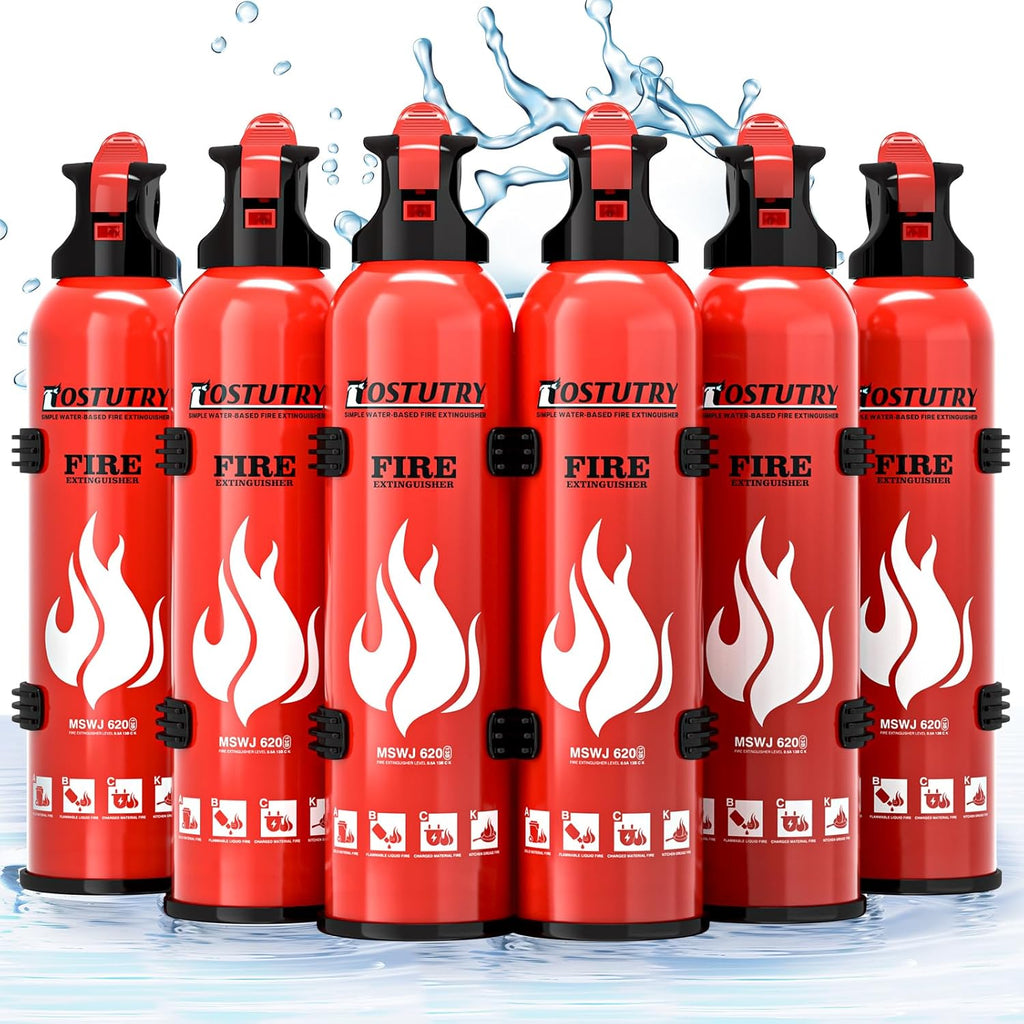 Upgraded 8-IN-1 Fire Extinguisher for Home Vehicle Car Kitchen Boat, Small Fire Extinguishers Spray with Mount for Class A B C K Fire, Portable Easy Clean (6 Pack)