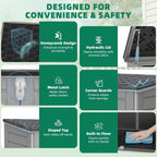 Outdoor Trash Can Storage Shed 4.6 x 4.1 FT, 304 Gallon Resin Shed with Lockable Doors & Lift Lid, Waterproof Outdoor Storage for Garden Tools, Cushions & Patio Equipment