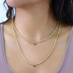 Nuragold 14K Real Yellow Gold Rope Diamond Cut Chain Lightweight Necklace 16"-30" (1.5mm-4mm) Italian Jewelry for Men & Women