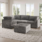 Modular Sectional Sofa,5 Pieces Sectional Couches for Living Room,L Shaped Cloud Couch Chaise Set, Black