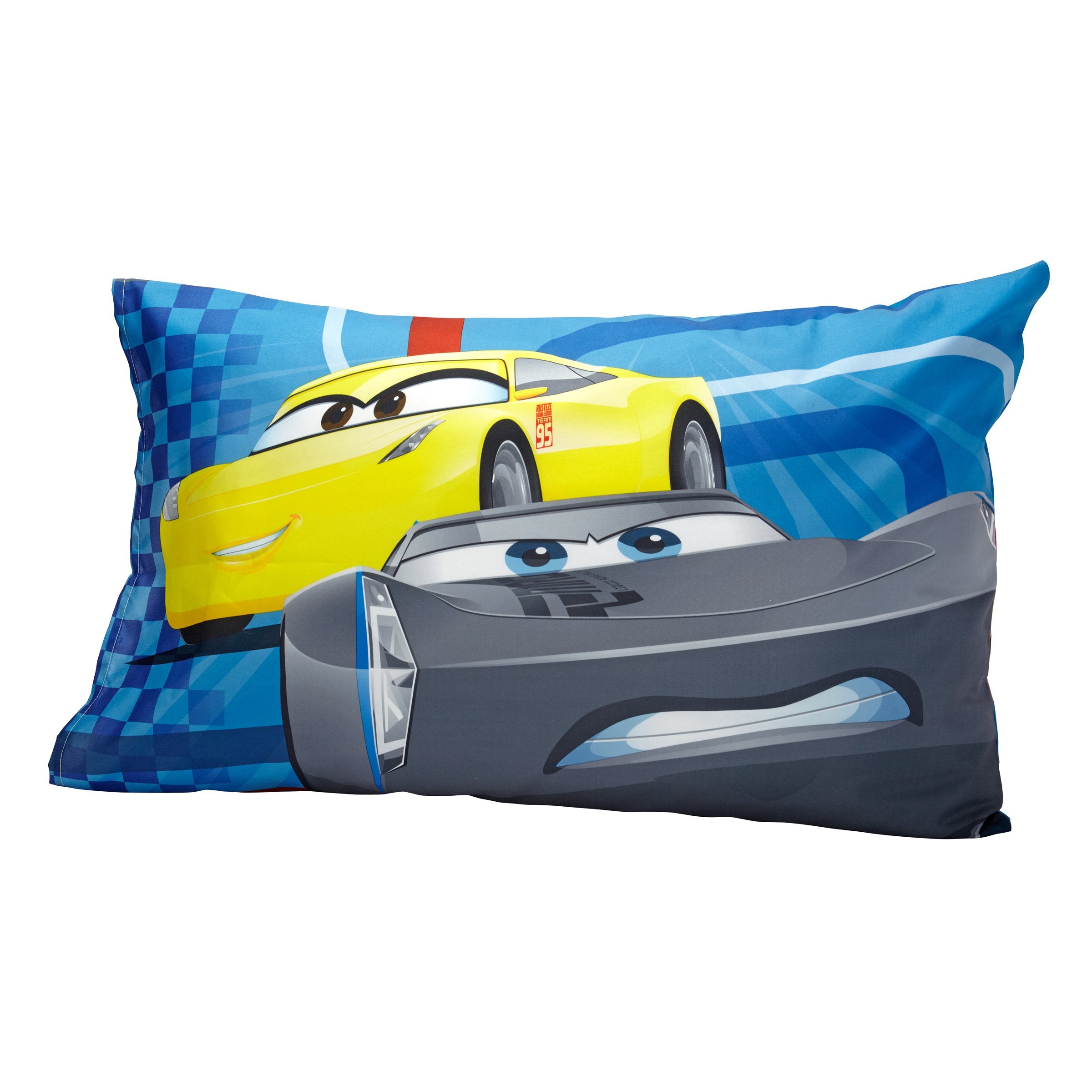 Ensemble de literie pour tout-petit Disney Cars Rusteze Racing Team 4 pièces, bleu/rouge/jaune/blanc