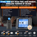 XTOOL D8W Wireless Bidirectional Scan Tool, 2025 OBD2 Scanner with Topology, FCA AutoAuth, 3-Year Updates, ECU Coding, PMI, 42+ Resets, Full Diagnostic Scanner for Car, Crankshaft Relearn, CAN FD/DoIP