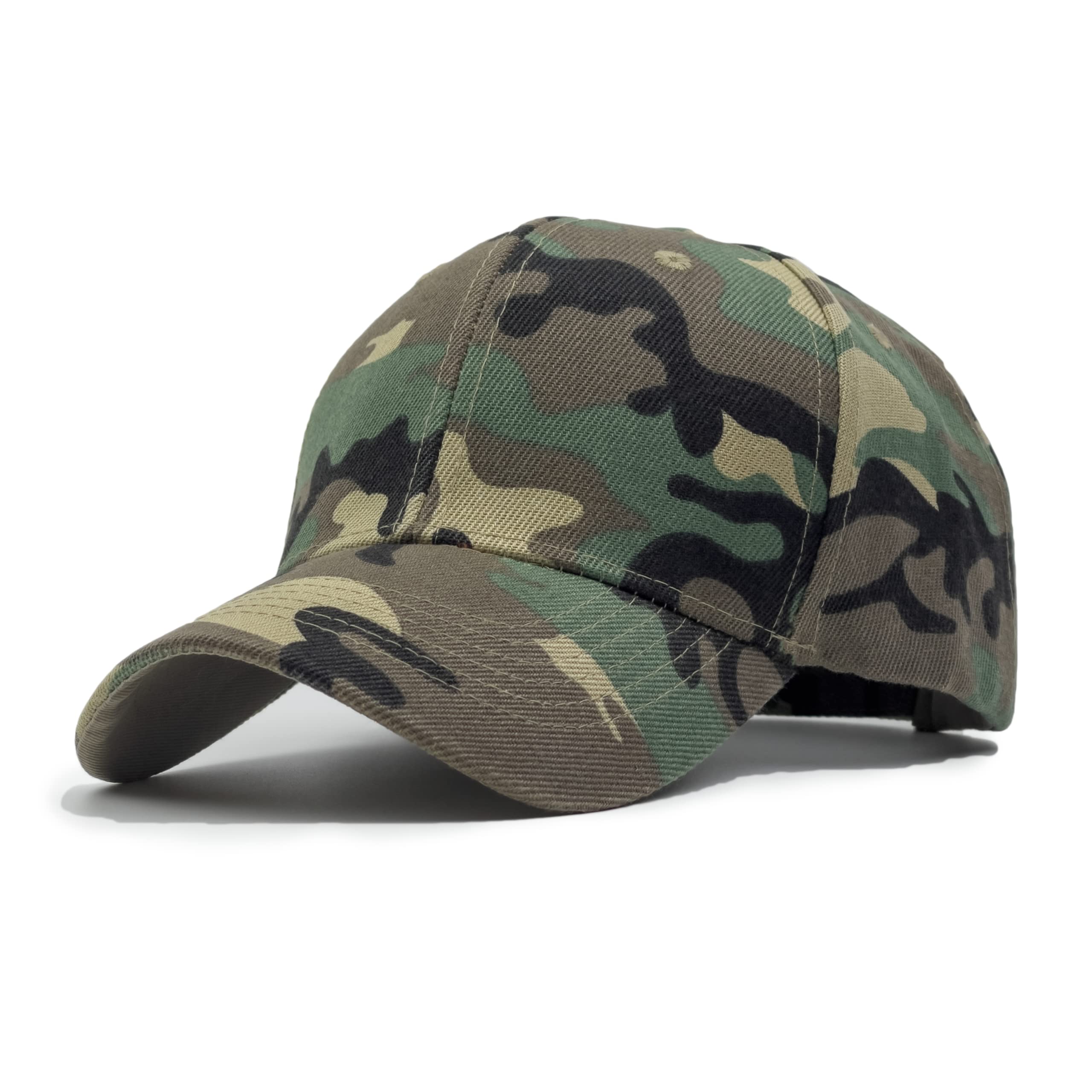 Casquette de baseball structurée Utmost avec fermeture réglable - Casquette de performance pour activités de plein air et broderie personnalisée (1 pièce Camouflage Woodland)