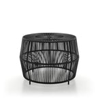 Muse & Lounge Co. Ysar Boho Rattan Round Coffee Table Outdoor with 5mm Tempered Glass Top, All-Weather and Rust Resistant Patio Furniture