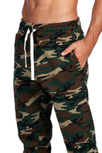 PROGO USA Men's Joggers Sweatpants Basic Fleece Marled Jogger Pant Elastic Waist (Medium, Forest Camouflage) - Grand Goldman