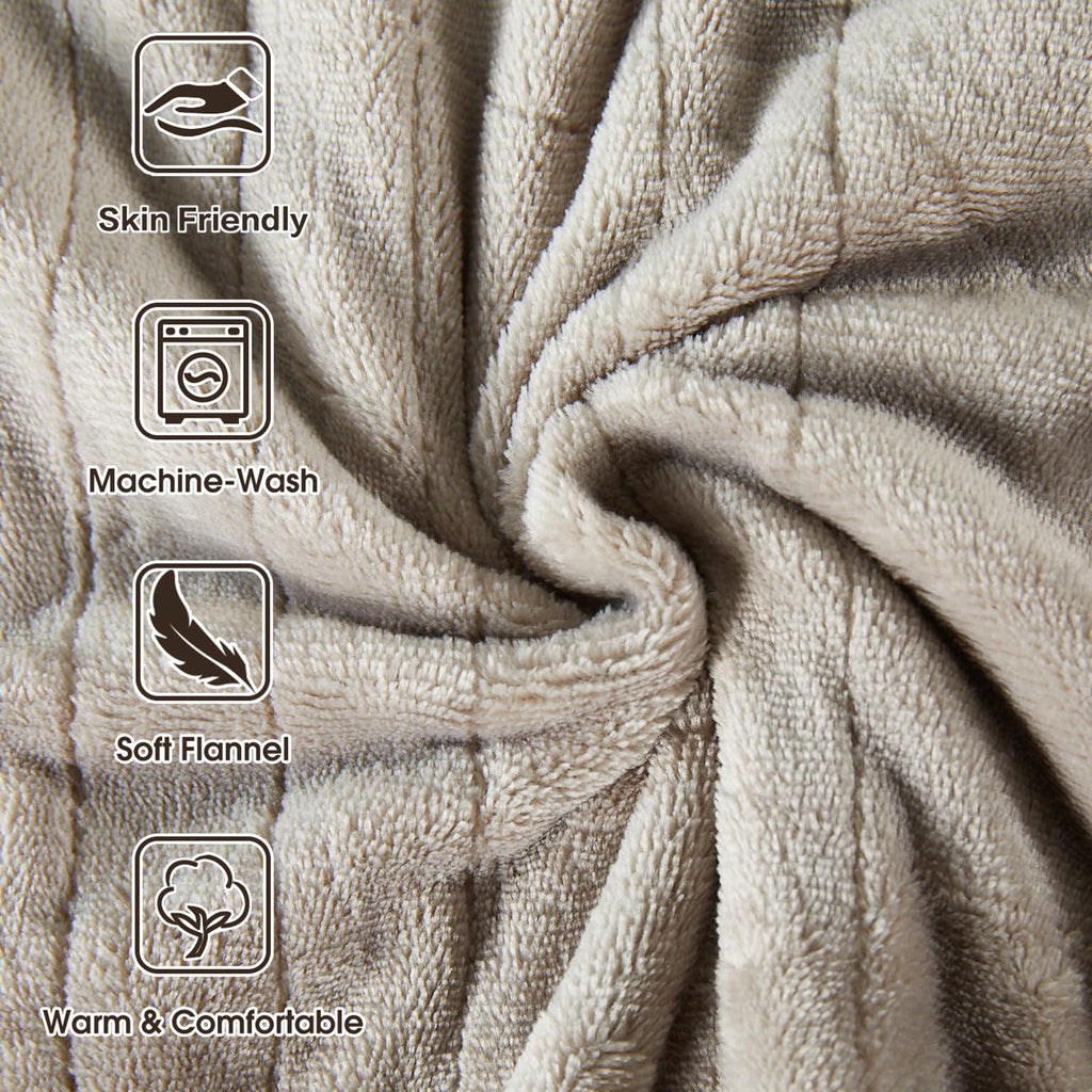 Manta Elétrica Tefici, Super Aconchegante e Macia, Flanela de 2 Camadas 50" x 60", Manta Aquecida com 3 Níveis de Aquecimento e Desligamento Automático em 4 Horas, Lavável na Máquina, Certificada ETL e FCC, Uso Residencial e Escritório, Cor Camelo