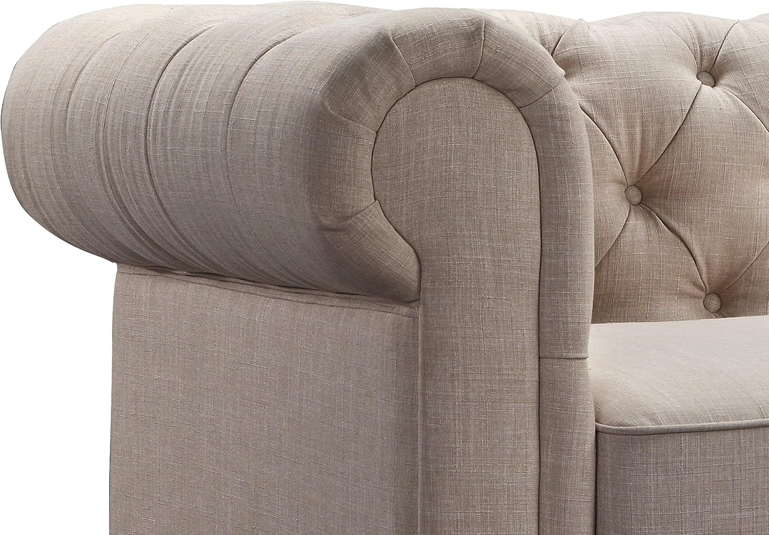 Rosevera Genevieve Upholstered Tufted Loveseat Couch,Chesterfield Sofa loveseat with Armrest Scroll Arm Sofa Couch, Sectional Sofa for Living Room Office