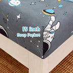 ست ملحفه کودکان یونیکورن صورتی JSD، سایز تویین، ۳ تکه، ملحفه‌های رختخواب میکروفایبر چاپ شده با طرح رنگین کمان برای دختران، جیب عمیق