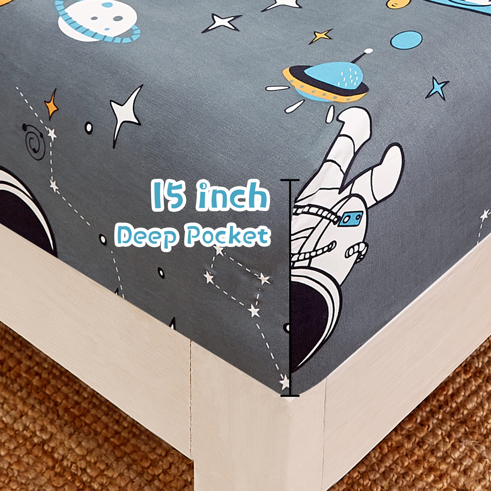 ست ملحفه کودکان یونیکورن صورتی JSD، سایز تویین، ۳ تکه، ملحفه‌های رختخواب میکروفایبر چاپ شده با طرح رنگین کمان برای دختران، جیب عمیق