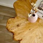 WELLAND Live Edge Cedar Coffee Table 32" W x 32" D x 20.5" H Rustic Round Table for Living Room, Patio, Bedroom, Home Office