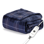 Sunbeam Royal Ultra Fleece Heated Electric Blanket Queen Size, 90" x 84", 12 Heat Settings, 12-Hour Selectable Auto Shut-Off, Fast Heating, Machine Washable, Warm and Cozy, Indigo