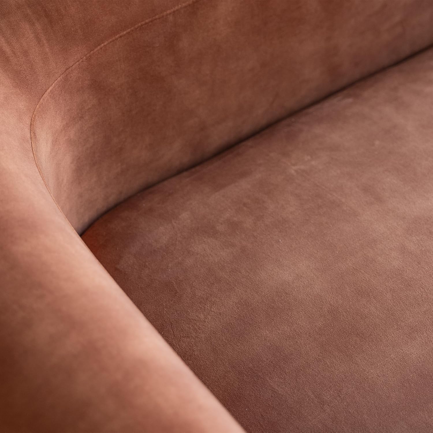 Acanva Luxury Modern Tight Curved Back Velvet Sofa, Minimalist Style Comfy Couch for Living Room Apartment, L-Shape Left Chaise, Tangerine