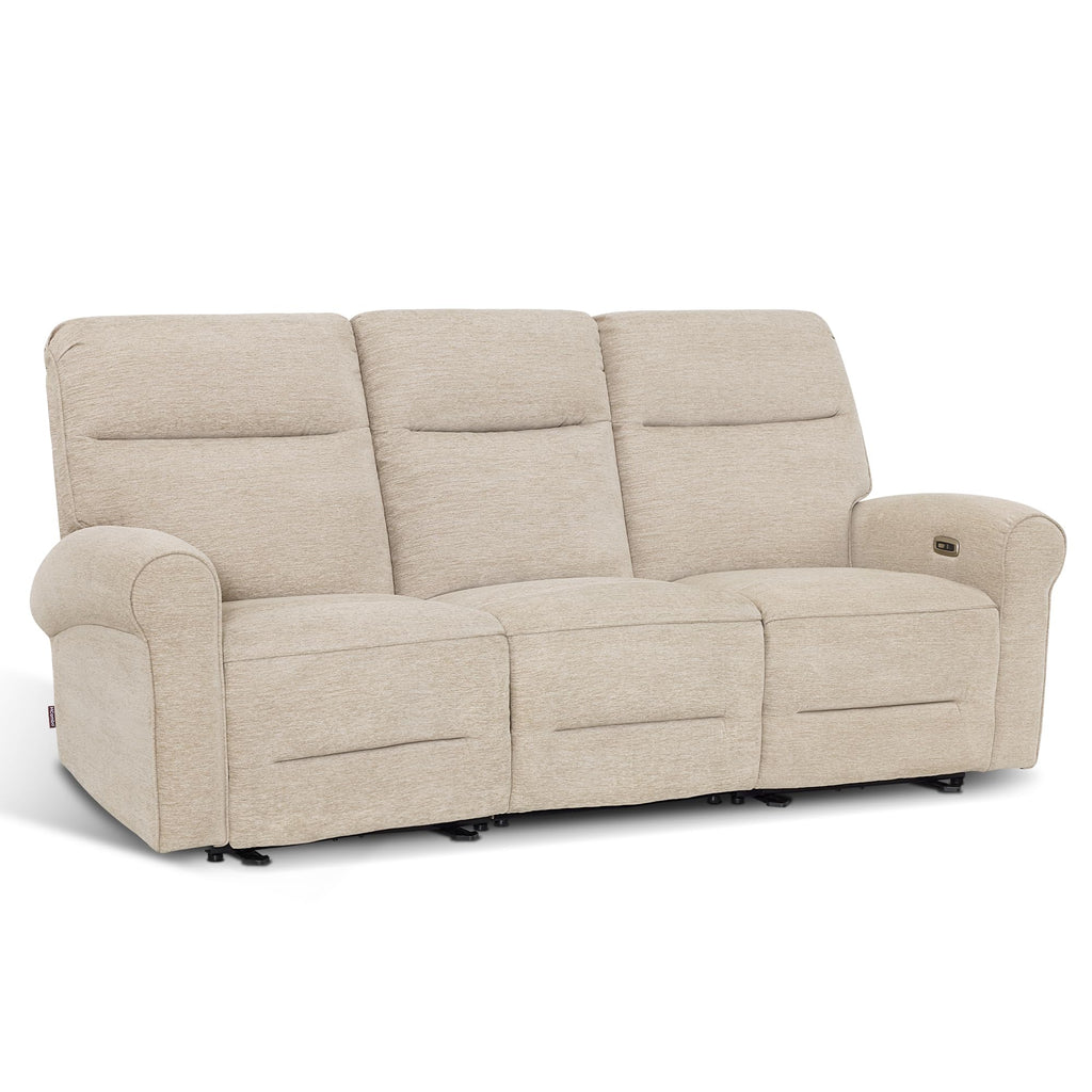 MCombo 78.3" Wall Hugger Power Loveseat Recliner Sofa with Console, Reclining Loveseat with USB Ports, Cup Holders, for Small Spaces Living Room RV, Fabric PR635M2 (Beige)