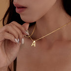 Inerney Gold Bubble Letter Necklace Initial Necklaces for Women, Chunky 14K Plated Balloon Initials, Trendy Charm Non Tarnish Custom Name A Pendant Jewelry Gifts for Mom