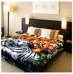 Mexican Blanket Thick Heavy Animal - Mexican Tiger Blanket Heavy Mexican Animal Blanket - Thick Mexican Blanket for Winter, Mink Blanket Mexican Blanket Tiger - Korean Mink Blanket Queen Cobija