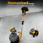 GEVEELIFE Drywall Sander, 880W 7.33A Electric Drywall Sander with Vacuum Dust Collector, 5 Variable Speed 1000-2100RPM, LED Light, Foldable & Extendable Handle, 12 Sanding Discs