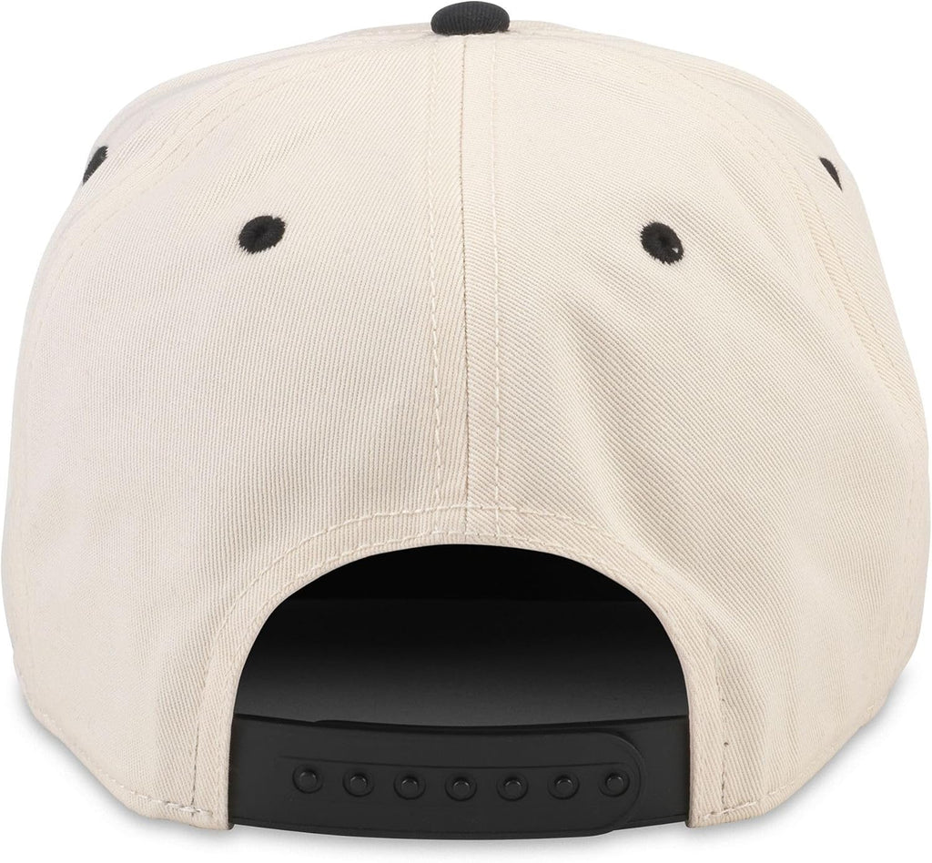 AMERICAN NEEDLE GMC Racing Roscoe Adjustable Snapback Baseball Hat, Ivory/Black (23008A-GMC-IVBK)