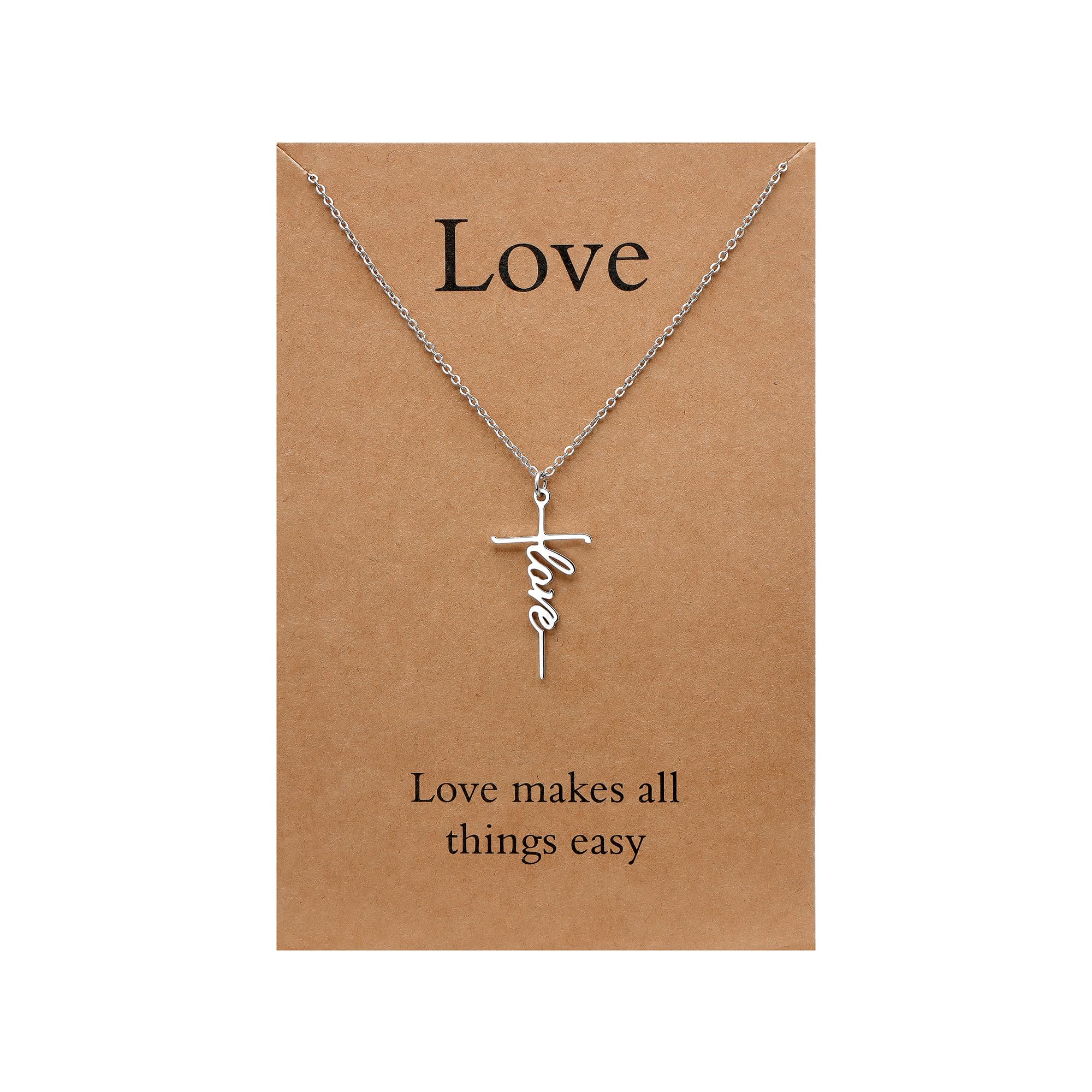 Lcherry Faith Cross Pendant Necklace for Women Religious Christian Jewelry Mother's Day Gifts for Women