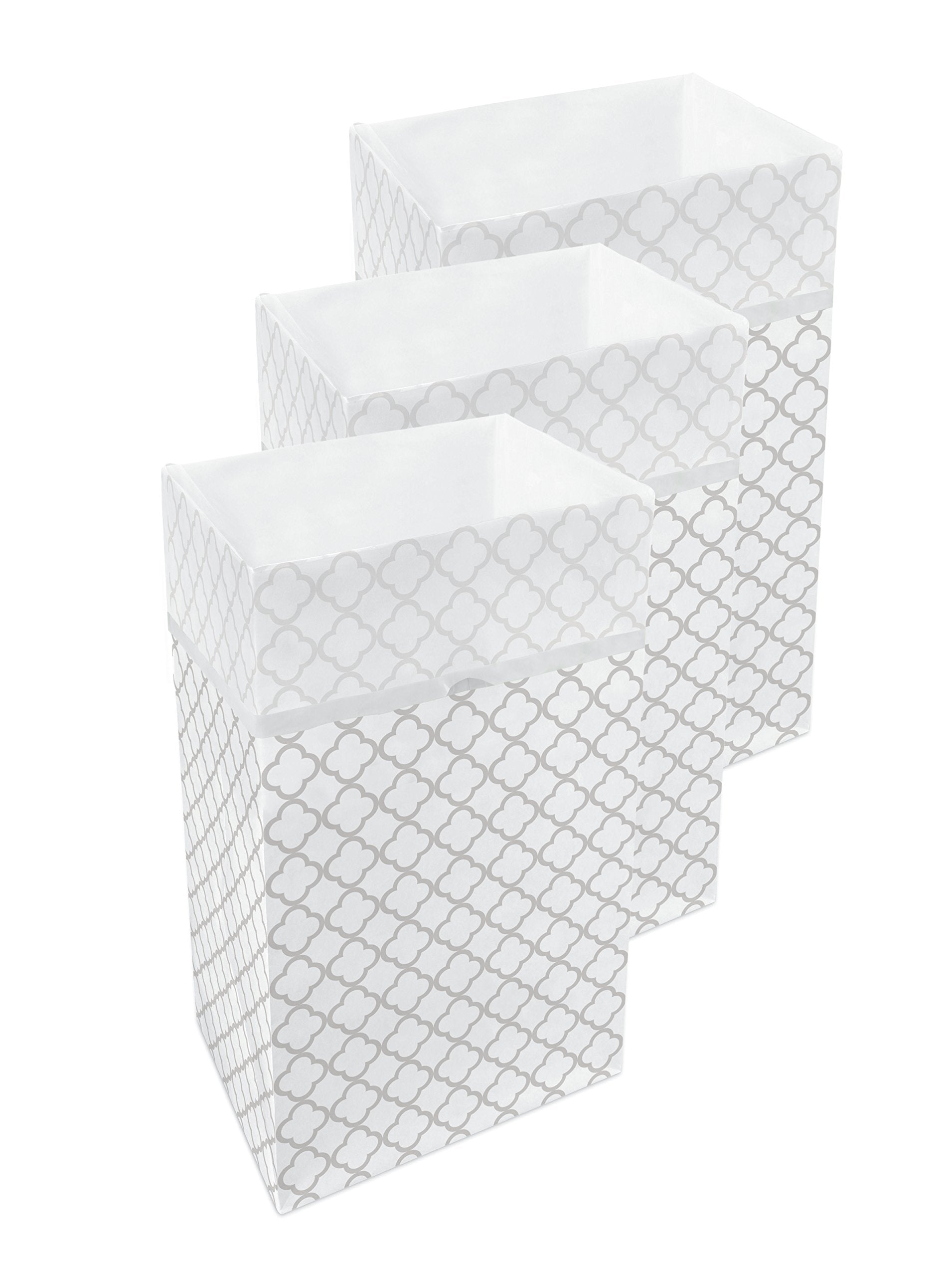 30 Gallon Disposable Pop-Up Trash Cans (3-Pack) with Fitted Bags – Foldable Garbage & Recycling Bins for Parties, Events & Kitchen (Black, 30" H x 14" W x 17" D)