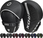 RDX Boxing Pads Curved Focus Mitts, Maya Hide Leather Kara Hook and jab Training Pads, Adjustable Strap Ventilated, MMA Muay Thai Kickboxing Coaching Martial Arts Punching Hand Target Strike Shield