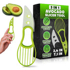 Avocado Slicer Tool 3 in 1 – Food-Grade Plastic Cutter, Peeler & Pit Remover for Easy Slicing, Scooping & Quick Food Prep – Easy to Use Avocado Peeler Tool | Durable Ergonomic Design Kitchen Gadget