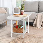 Small Oval Coffee Tables Modern Low Coffee Table for Small Space Mid Century Center Side Table with Open Shelving for Storage, Display, and Furniture Living Room & Home Office