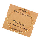 JoycuFF Soul Sister Lustige Geschenke Morsecode-Armbänder für Frauen Beste Freundin Schwester Geburtstag Weihnachten Edelstahl Abschluss Freundschaftsschmuck Geschenke Goldarmband