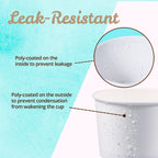 MATICAN Paper Ice Cream Cups - 100-Count 9-Oz Disposable Dessert Bowls for Hot or Cold Food, 9-Ounce Party Supplies Treat Cups for Sundae, Frozen Yogurt, Soup, White