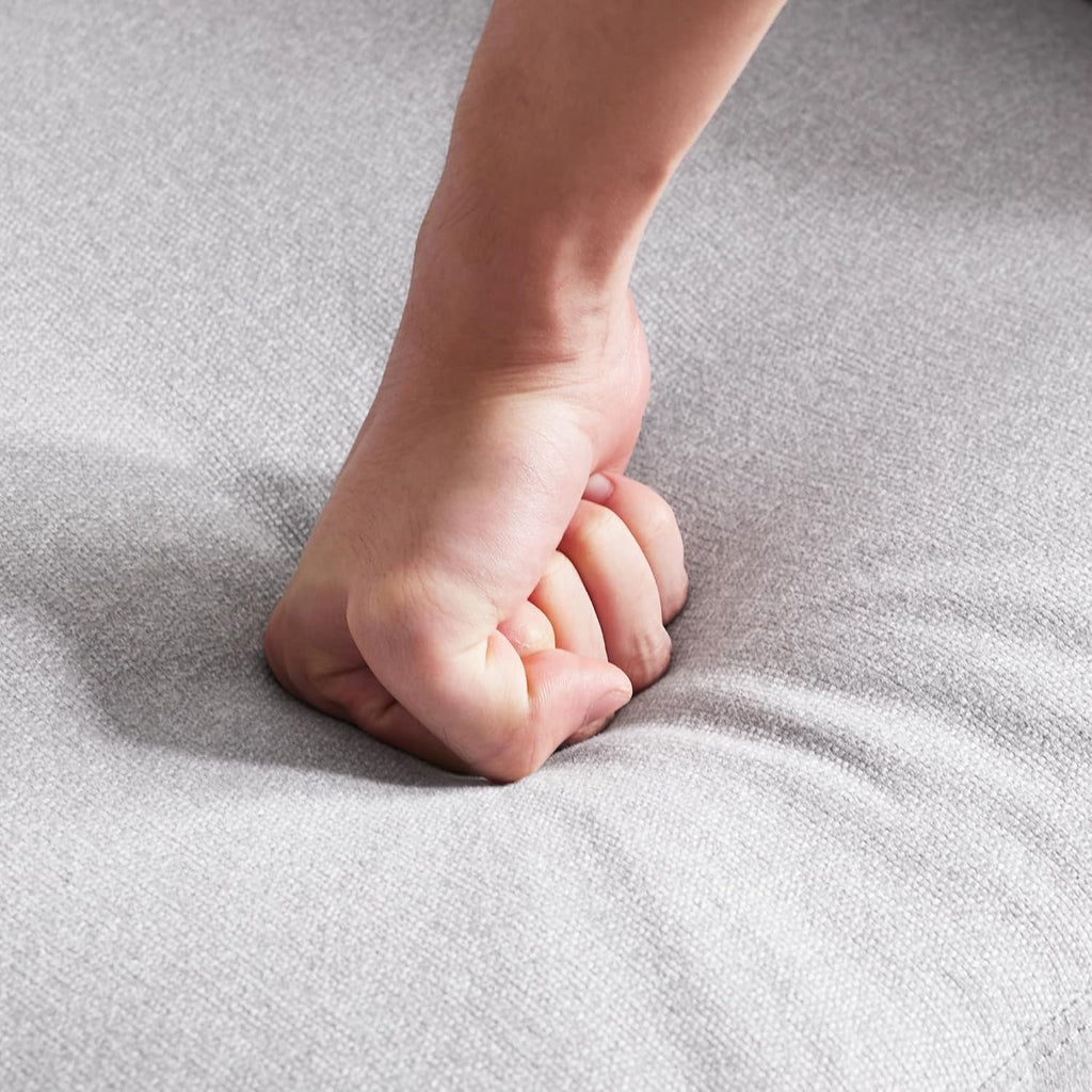 HUIMO Living Room Set, Button Tufted Living Room Furniture Sets, Upholstered Modern Couch Set with Solid Frame, Deep Seat Sofa Set for Living Room, Office (Light Grey, 3 Piece Set-1*loveseat+2*Chair)