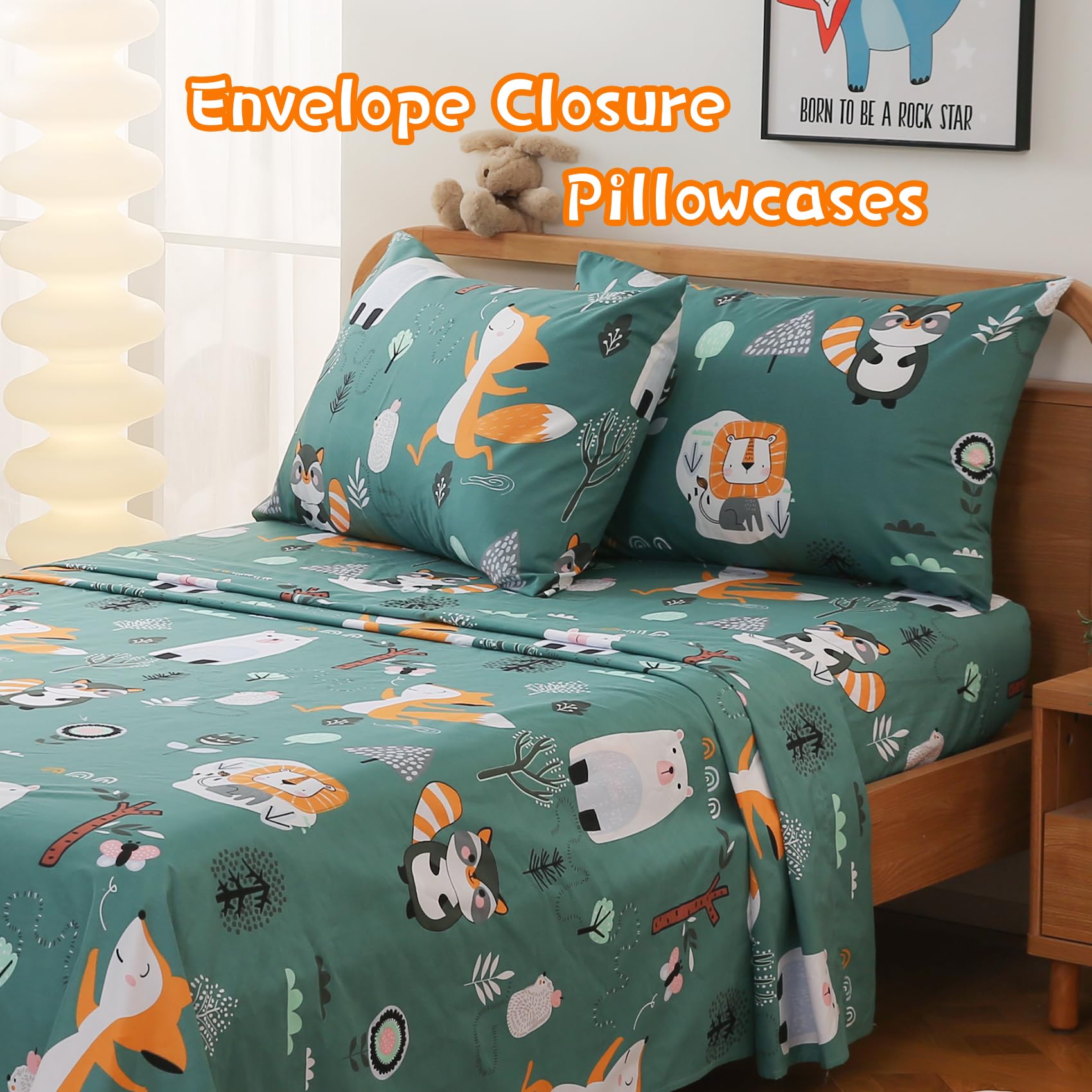 ست ملحفه کودکان یونیکورن صورتی JSD، سایز تویین، ۳ تکه، ملحفه‌های رختخواب میکروفایبر چاپ شده با طرح رنگین کمان برای دختران، جیب عمیق