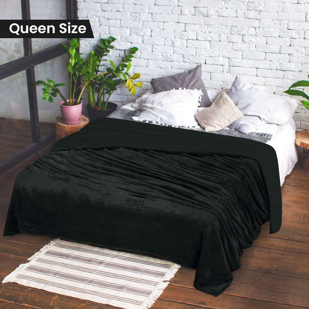 Utopia Bedding Sherpa Blanket Queen Size (Plum, 90x90 Inches) - Soft Lightweight Plush Fleece Reversible Blanket for Bed, Sofa, Couch, Camping and Travel
