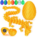 TBOLINE 3D Printed Easter Dragon Egg - Perfect Basket Essentials Stuffers, 4 Pack Prefilled Easter Eggs Filled with Toys, Small Articulated Crystal Animals Fidget Toy for Kid (4PCS1)