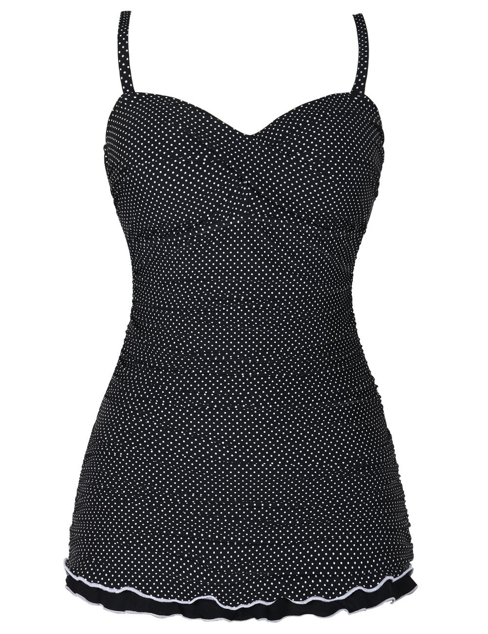 Hilor Women's One Piece Swimsuits Tummy Control Swimwear Ruffle Swimdress with Panty Polka Dot 8