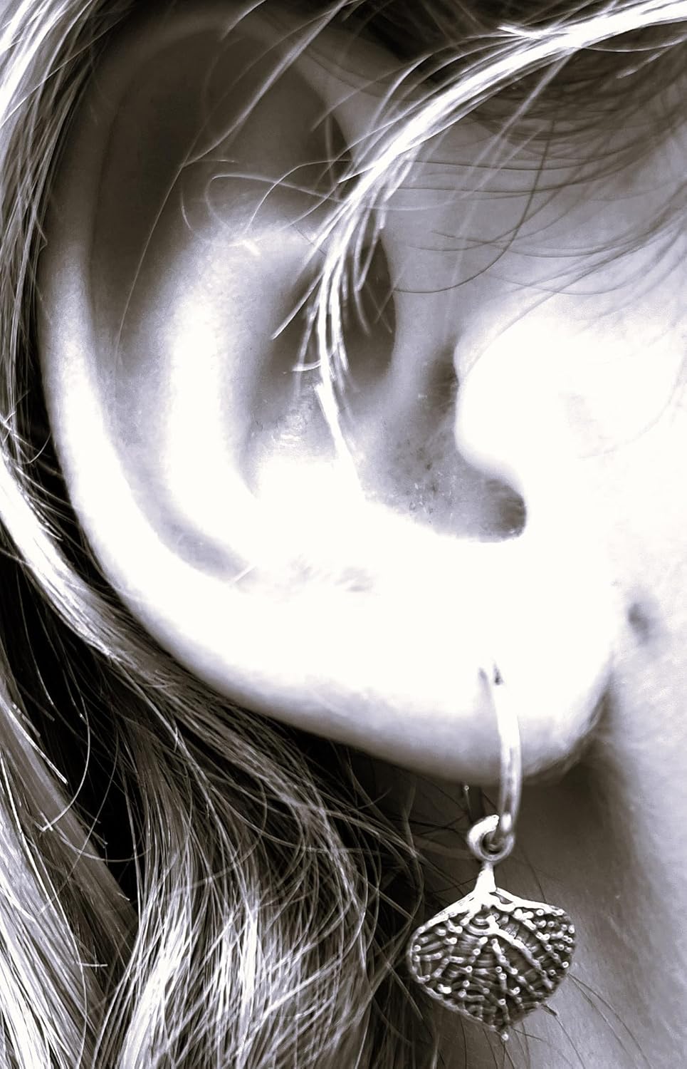 Aspen Leaves Hoop Earrings - silver