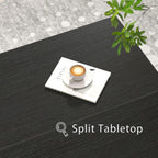 FOLUBAN Black Coffee Table, Modern Square Center Table for Living Room, Industrial Rustic Wood and Metal Cocktail Tea Table, 31.5 Inch