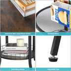 X-cosrack Round Side Table, Industrial Retro End Table with Storage,Coffee Snack Table for Living Room, Bedroom,Kitchen,Office,Stable Wood and Metal Frame,Rustic Brown