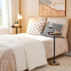 HOOBRO Small Round Side Table, Drink Table, Coffee Martini Table with Pedestal for Small Spaces in Living Room, Bedroom, Sofa Couch, Rustic Brown BF168BZ01