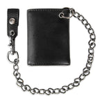 Portefeuille trifold pour homme Levi's - Élégant et mince, comprend une fenêtre pour carte d'identité et un porte-cartes de crédit, noir avec chaîne