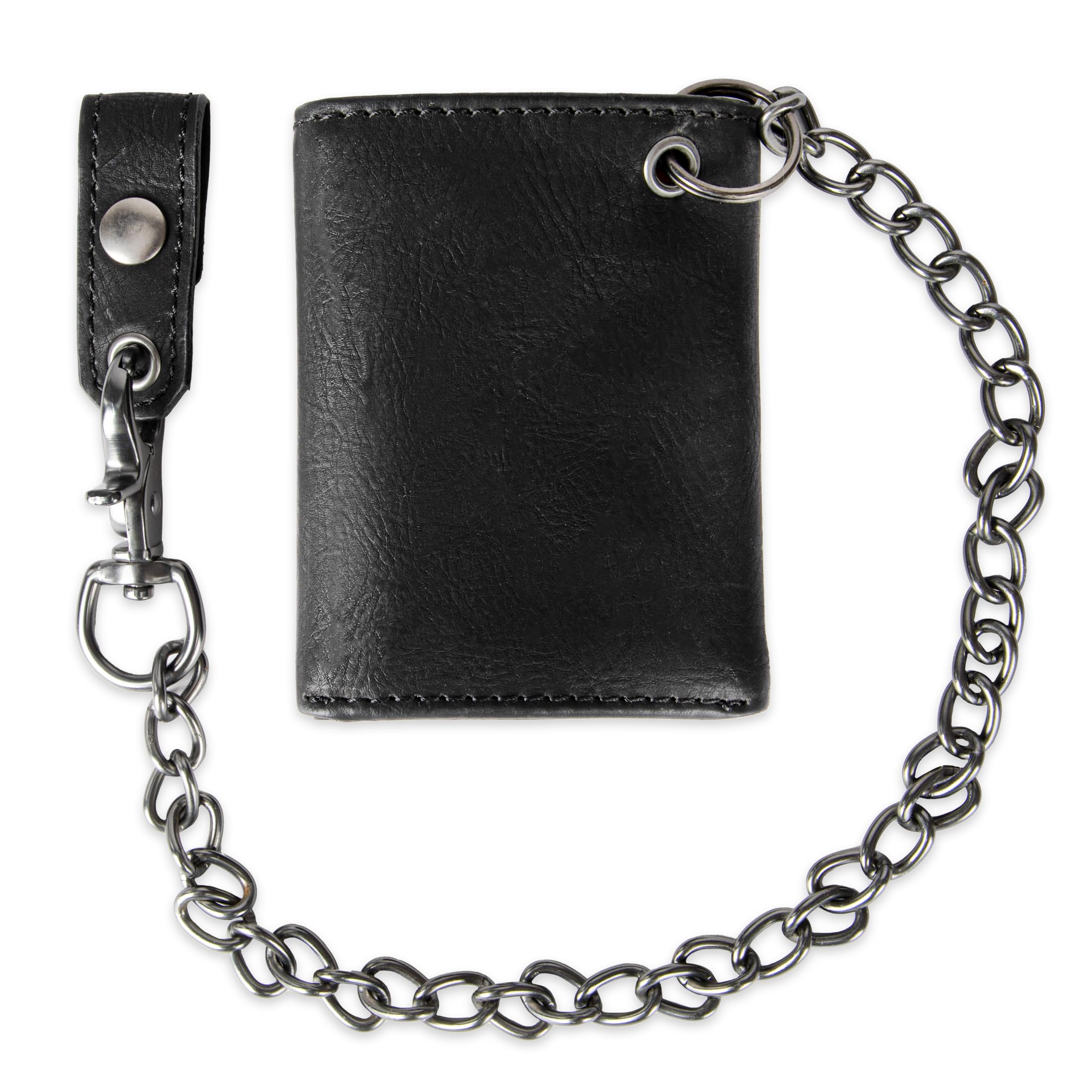 Portefeuille trifold pour homme Levi's - Élégant et mince, comprend une fenêtre pour carte d'identité et un porte-cartes de crédit, noir avec chaîne