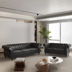 AVZEAR 3-Piece Living Room Sectional Sofa Set, Green Velvet Couch Upholstered Sofa Modern Sofa Couches Set Style Button Tufted, Velvet Chesterfield Sofa for Living Room Apartment, 1+2+3 Seat Green