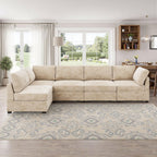 Modular Sectional Sofa,5 Pieces Sectional Couches for Living Room,L Shaped Cloud Couch Chaise Set, Black