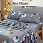 ست ملحفه کودکان یونیکورن صورتی JSD، سایز تویین، ۳ تکه، ملحفه‌های رختخواب میکروفایبر چاپ شده با طرح رنگین کمان برای دختران، جیب عمیق