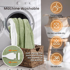 Heated Blanket Electric Throw Waffle, 50x60 Inches Sherpa Fleece Fast Heating Blanket 6 Heating Levels & 4 Hours Auto Off ETL Certification, Sage Green Throw