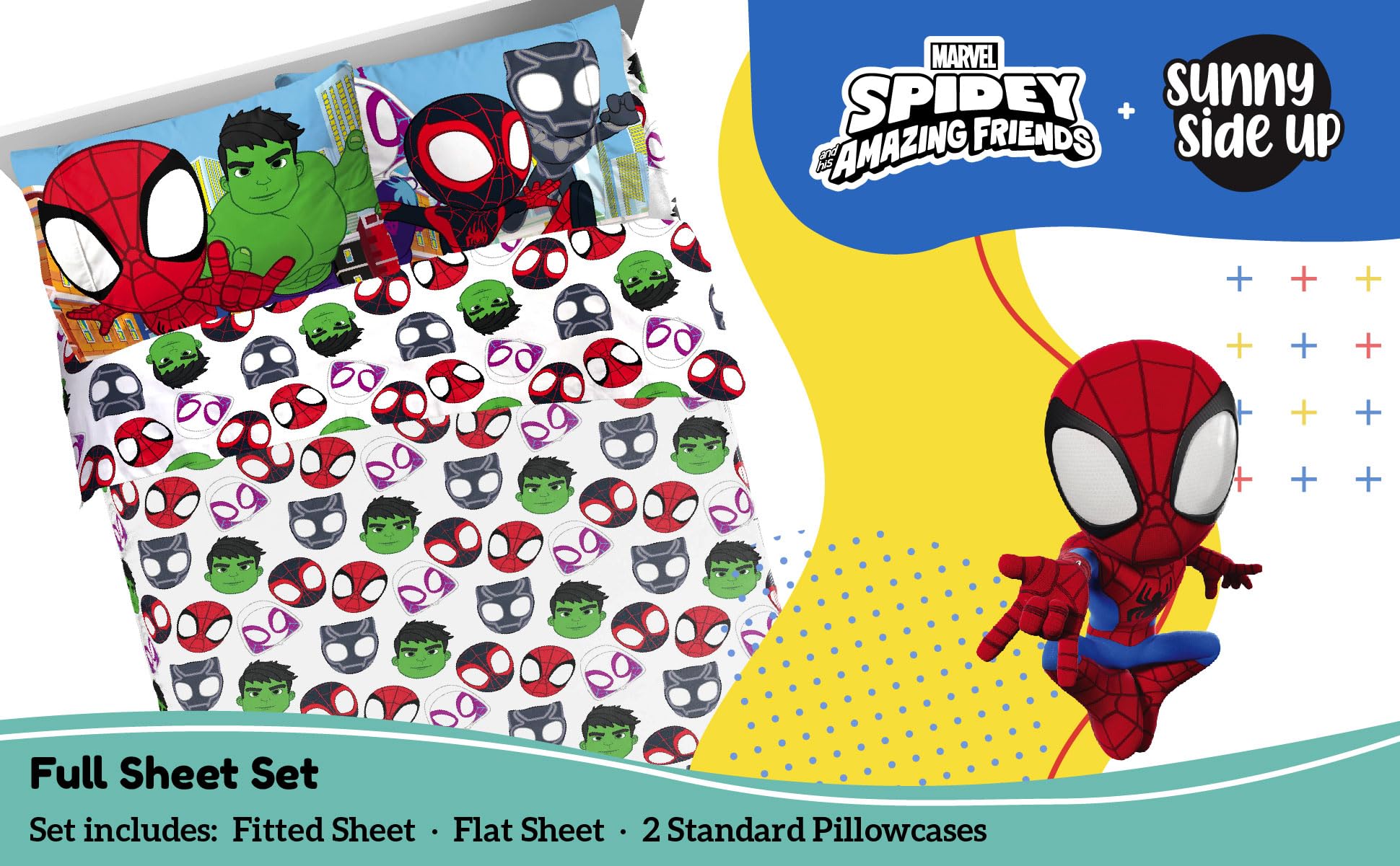 Sunny Side Up Minecraft Creeper & Animals Twin Sheet Set - 3 Piece Kids Bedding Set Includes Pillow Cover - Super Soft Microfiber Sheets